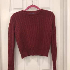 Slightly cropped ox blood sweater